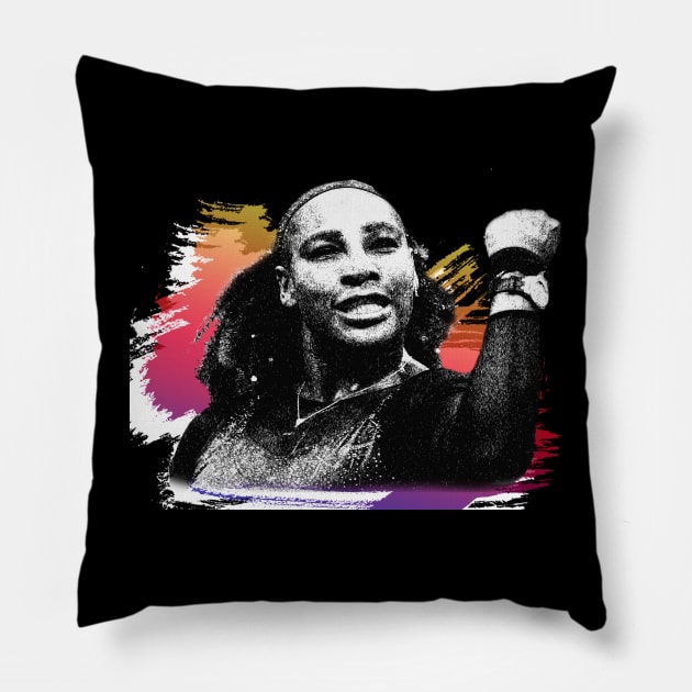 serena williams//scratch paint Pillow by 9ifary