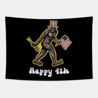 Happy 4th Bigfoot Tapestry