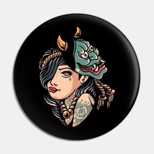 oni girl tattoo Pin