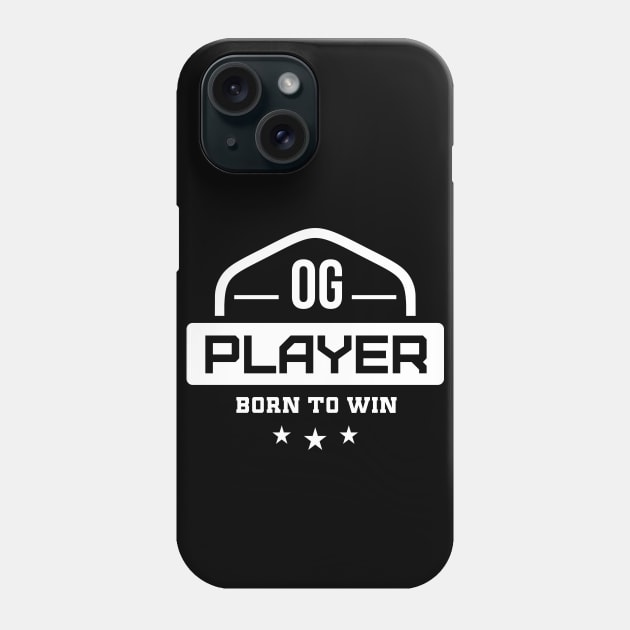 OG Player Born to Win Old School Vintage Gaming Community Phone Case by Naumovski