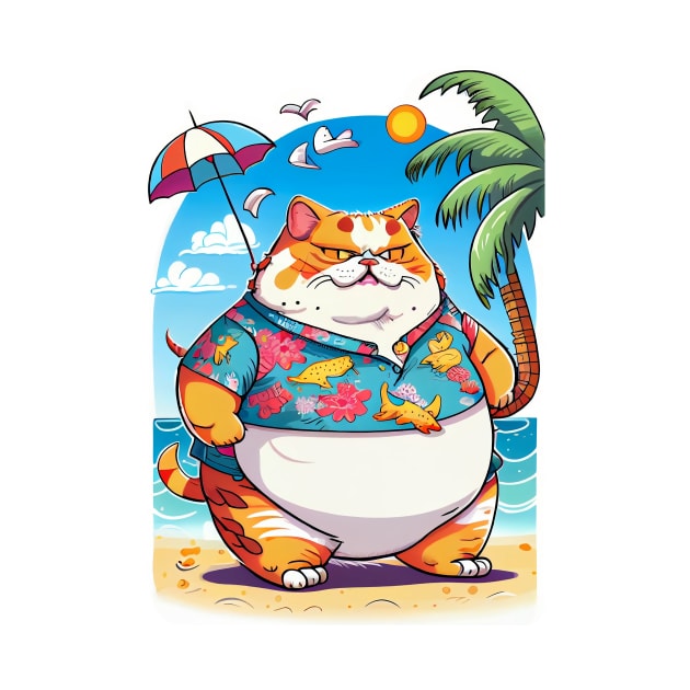 Uncle Cat in Beach by Holycat