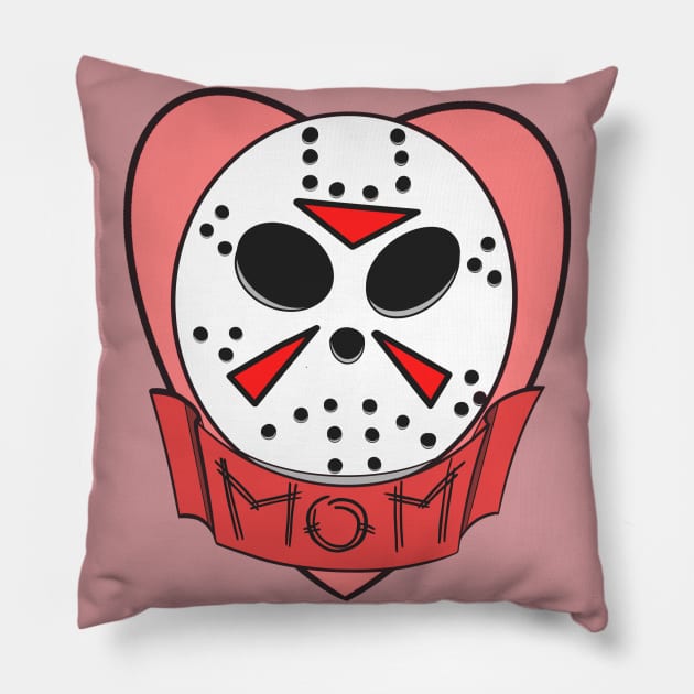 Jason Voorhees Love his Ma Pillow by Jamie Collins