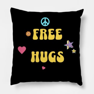 Free Hugs Hippie Style Pillow