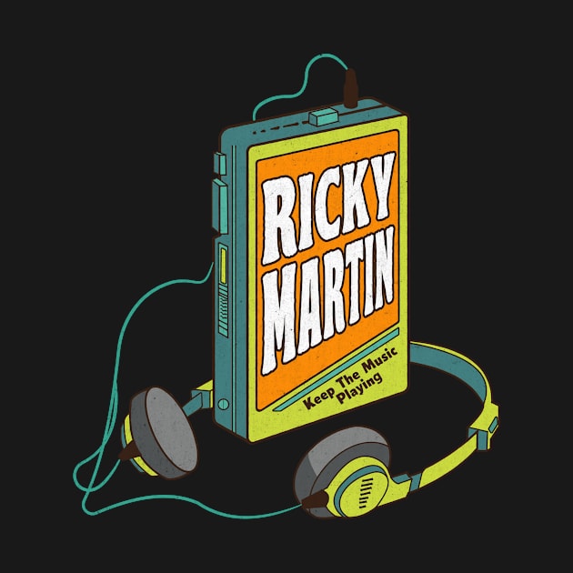 Ricky Martin / Retro Walkman Design / Retro Music Art by EliseOB