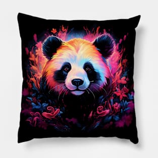 Neon Panda #2 Pillow