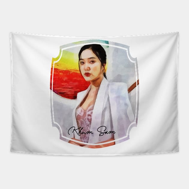 Khum Sam  lady boss painting Tapestry by whatyouareisbeautiful