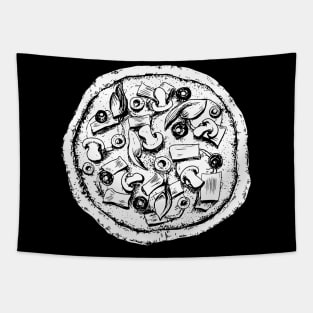 Detailed Drawing of Pizza Pie Tapestry