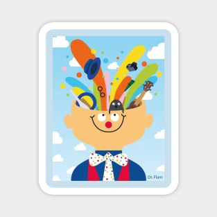 ilustracion retrato clown flam Magnet