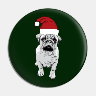 A Christmas Pug Puppy Pin