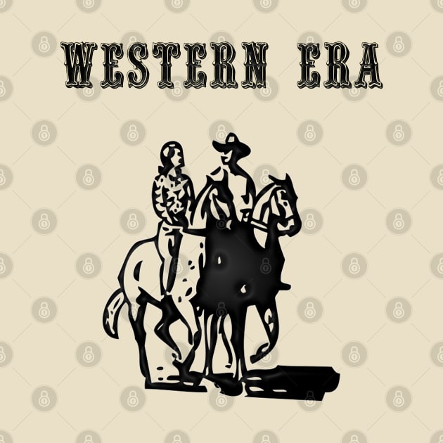 Western Era - Cowboy and Cowgirl on Horseback by The Black Panther