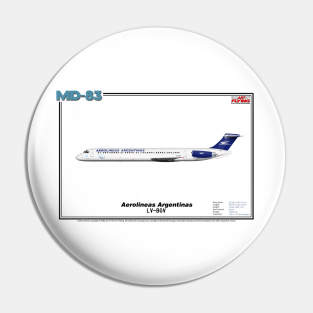 McDonnell Douglas MD-83 - Aerolineas Argentinas (Art Print) Pin