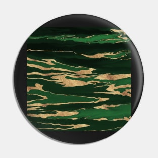 Gold Green Marble Abstract Painting Pin