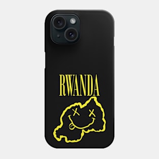 Vibrant Rwanda Africa x Eyes Happy Face: Unleash Your 90s Grunge Spirit! Smiling Squiggly Mouth Dazed Smiley Face Phone Case