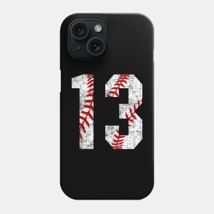 Vintage #13 Baseball Laces Baseball Mom Jersey Love Baseball T-shirt Phone Case