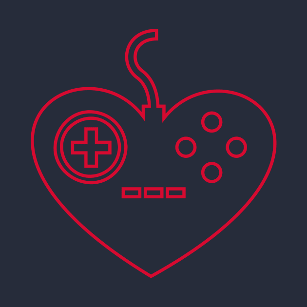 Video Gamer Valentines Day - Controller Heart by numidiadesign