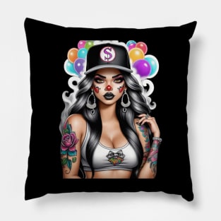 Chicana Always Laughing Never Crying Pillow