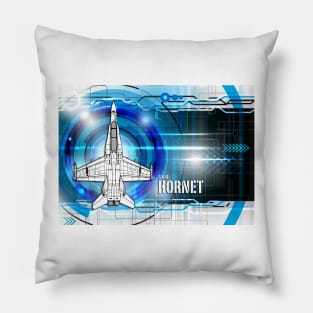 F-18 Hornet Blueprint Pillow