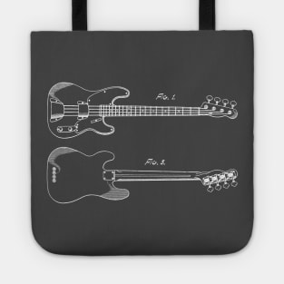 Bass Guitar Fender Stratocaster Patent Print Tote