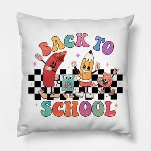 Back to School Retro Characters Pillow