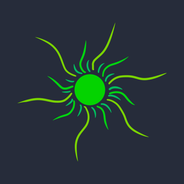 Hippie trippy green sun by MinnieMot