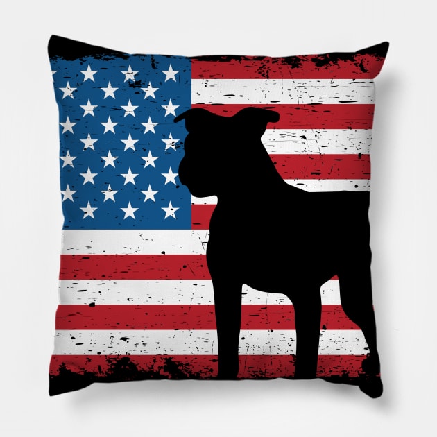 American Pitbull Terrier American Flag Shirt USA Patriotic Dog Gift Pillow by blacks store