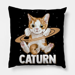 Caturn - Funny Astronomy Planets Saturn Lover Cat Owner Pillow