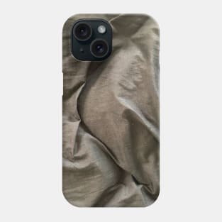 Dark Grey bed sheet texture background. Phone Case