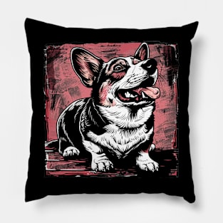 Retro Art Pembroke Welsh Corgi Dog Lover Pillow