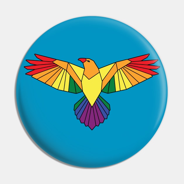 Bird of Pride Pin by JHughesArt