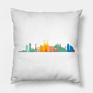 Barcelona skyline Pillow