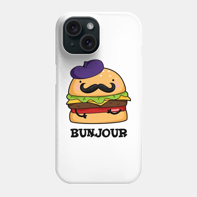 Bunjour Cute French Burger Bun PUn Phone Case by punnybone