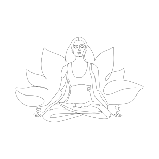 Yoga woman line art T-Shirt