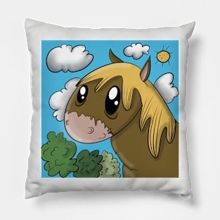 Funny horse 🐴 Pillow