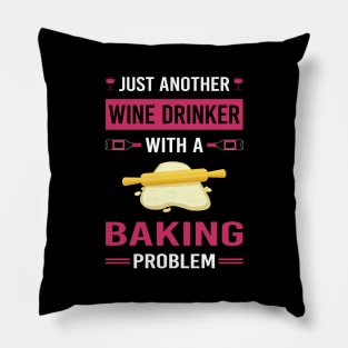 Wine Drinker Baking Bake Baker Bakery Pillow