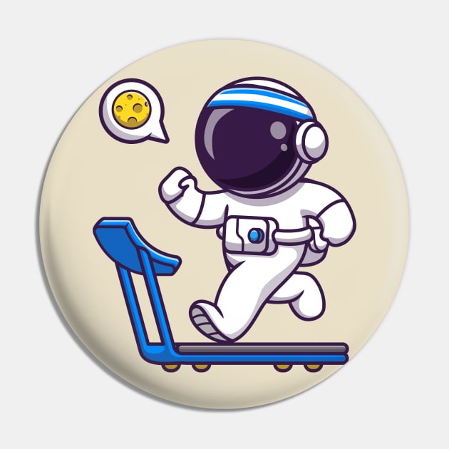 Cute Astronaut Running On Treadmill Cartoon Pin by Catalyst Labs