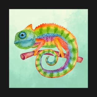 Colorful Chameleon Art | Rainbow Lizard Design T-Shirt