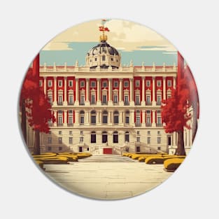 Palacio Real Madrid Spain Travel Tourism Retro Vintage Pin