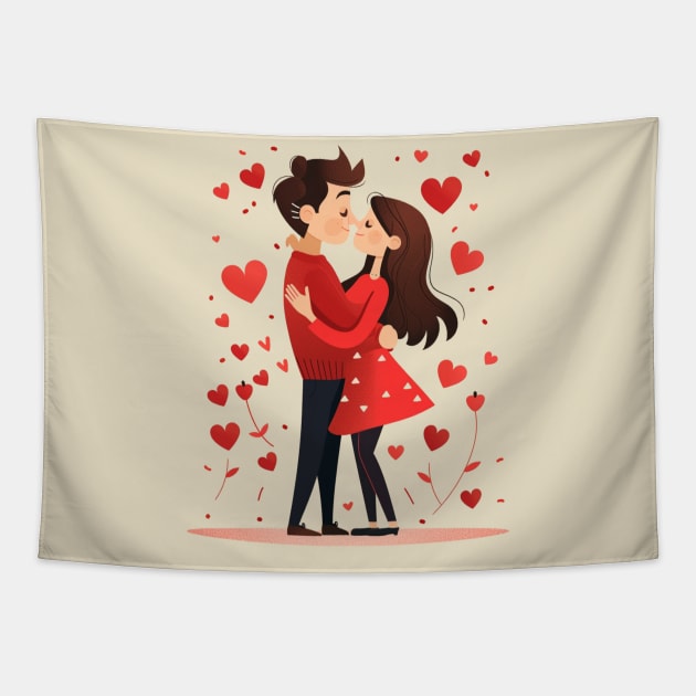 Valentine Romantic couple love birds Tapestry by earngave