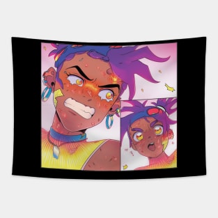 Anime Girl Cartoon Style - Manga Girl Tapestry