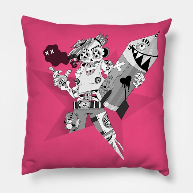 Punk girl Pillow by yeknomster