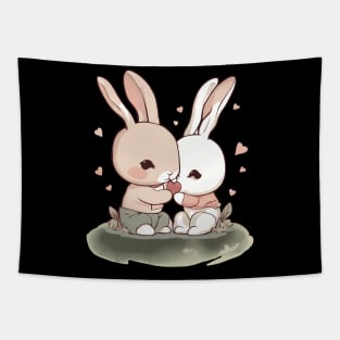 I Love You Rabbit Tapestry