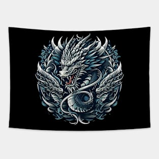 Fierce Blue Dragon Tapestry