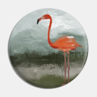 Flamingo in Swampland Pin