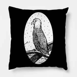 Eagle in Snow - Large Pillow