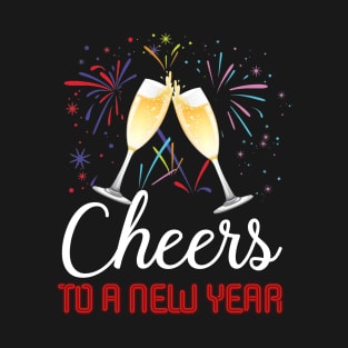 Cheers To A New Year Champagne Glass 2019 T-shirt T-Shirt