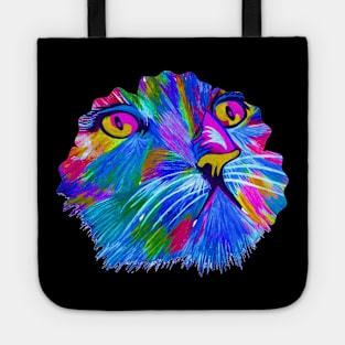 Neon Cat (shirt front) Tote