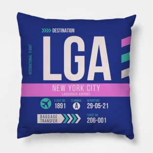 New York (LGA) Airport Code Baggage Tag D Pillow