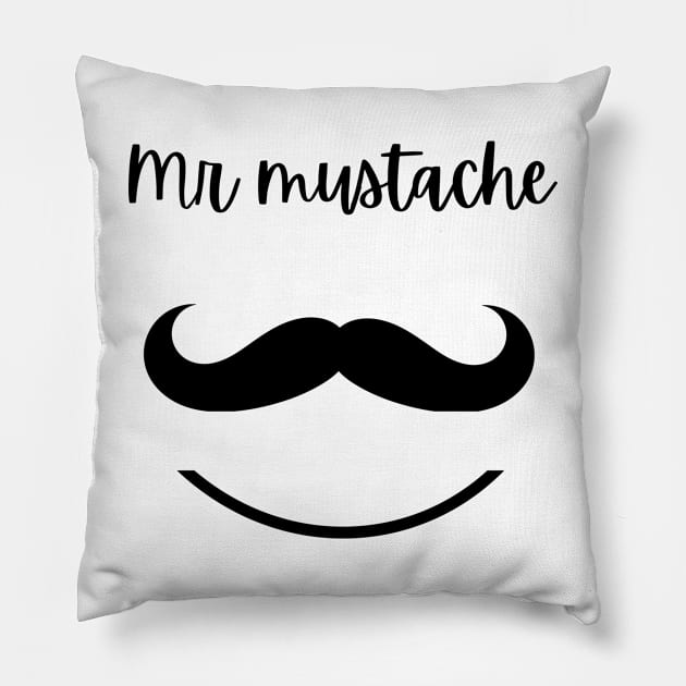 mr mustache Pillow by Jackson