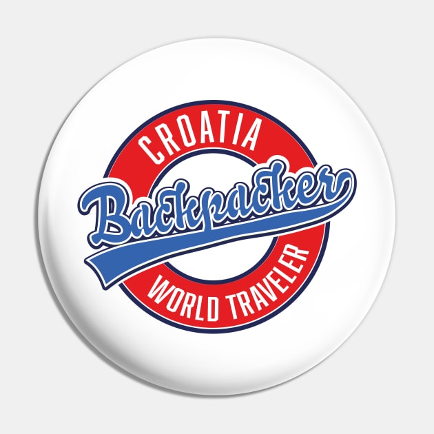 Croatia backpacker world traveler logo Pin by nickemporium1