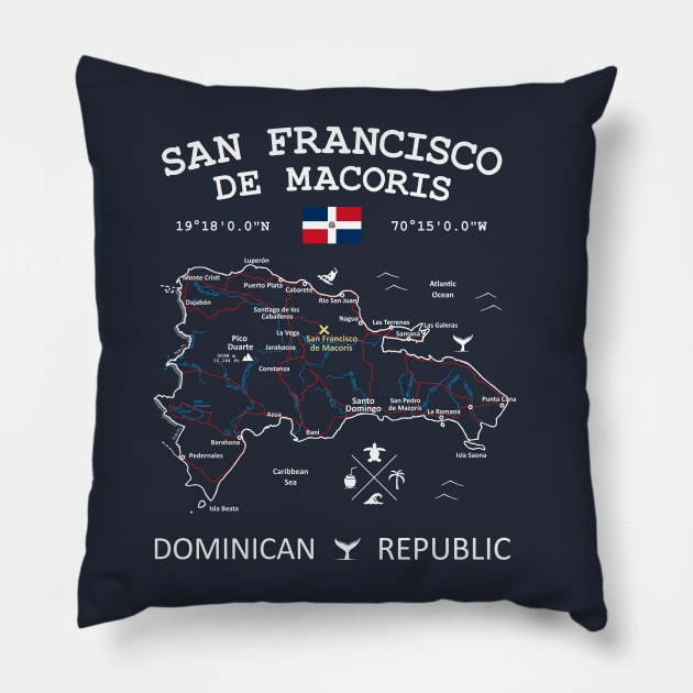 San Francisco de Macoris Dominican Republic Pillow by French Salsa